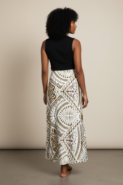 Jupe Blanche Motif Ethnique Fluide