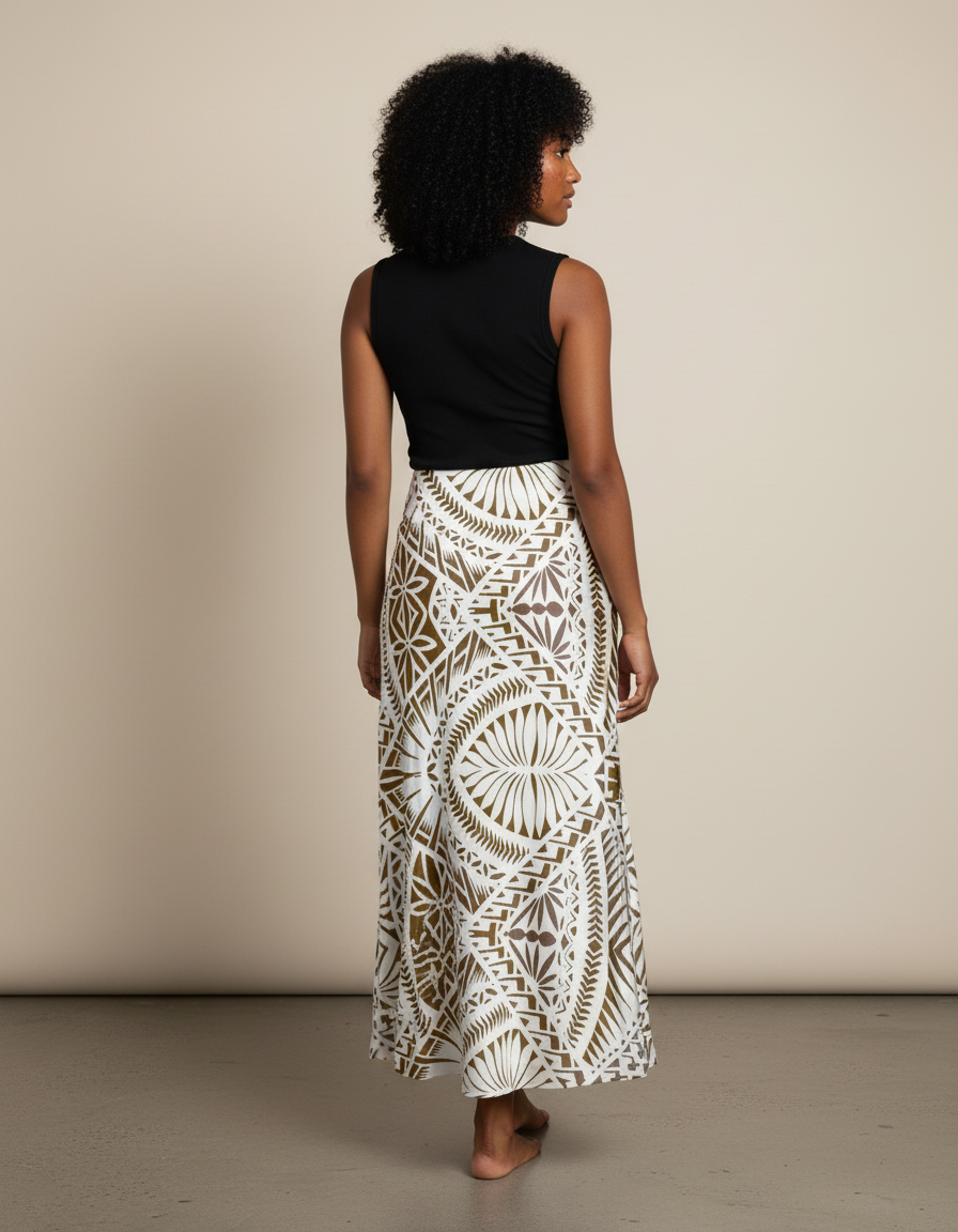Jupe Blanche Motif Ethnique Fluide