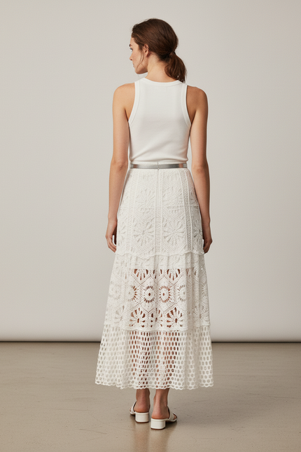 Jupe Crochet Blanche