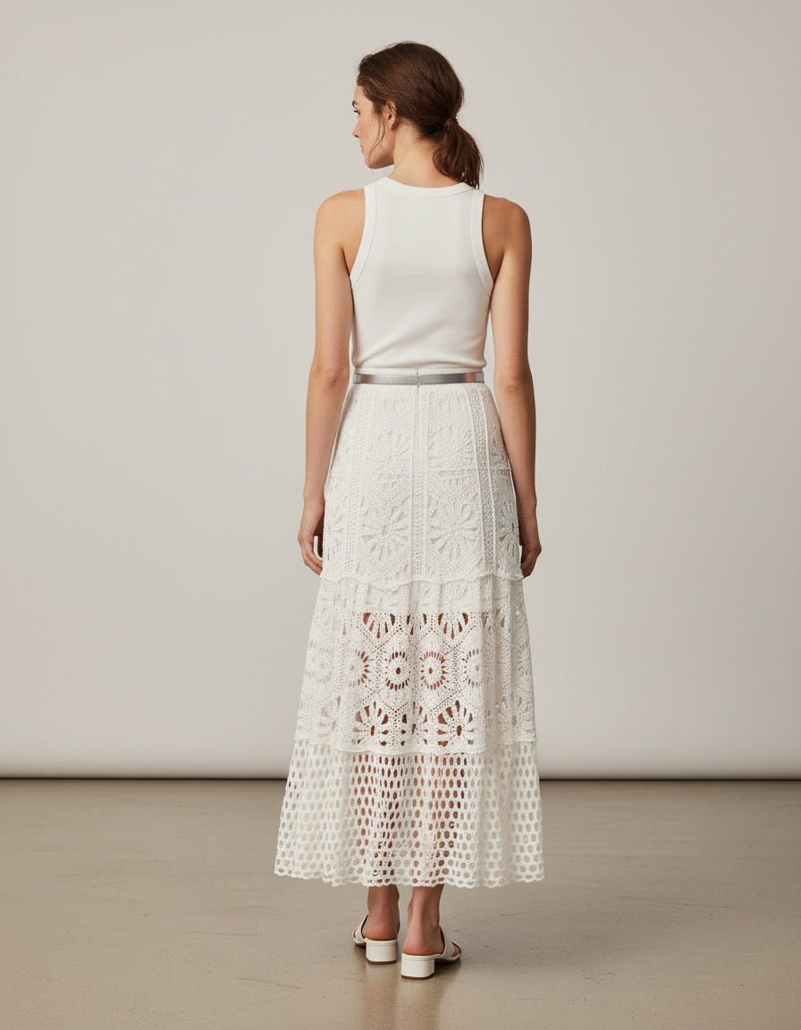 Jupe Crochet Blanche