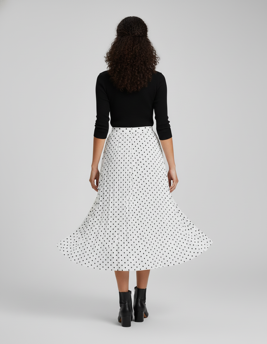 Jupe Blanche Pois Noirs