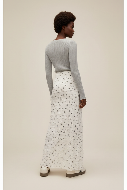 Jupe Noire Et Blanche Longue