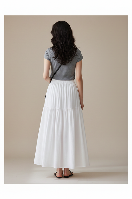Jupe Blanche Fluide À Volants Élégante