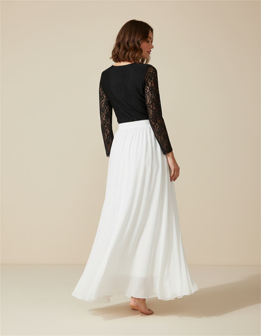 Jupe Blanche Fluide Longue Bohème