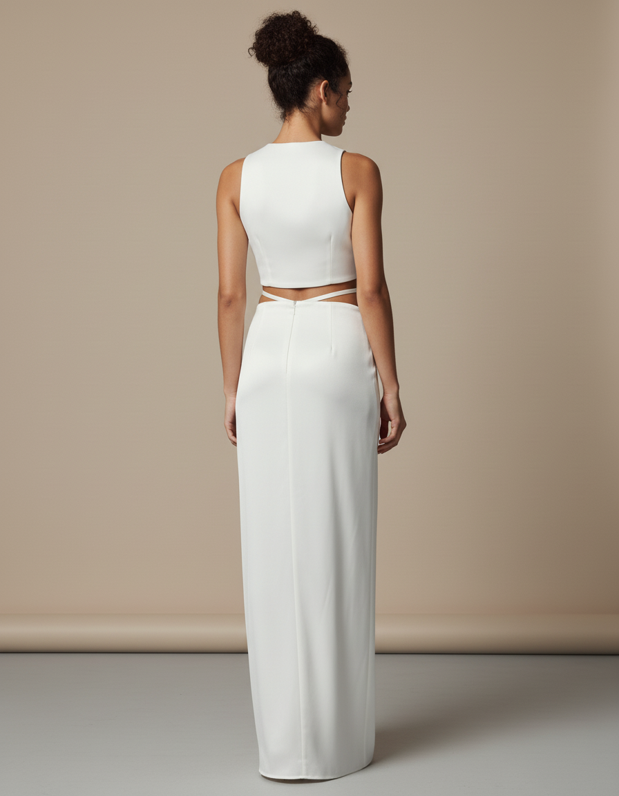 Jupe Blanche Satinée Fluide Élégante Raffinée