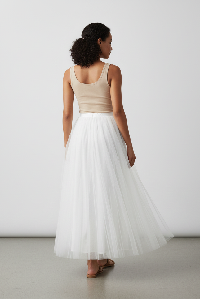 Jupe Longue Tulle Blanche