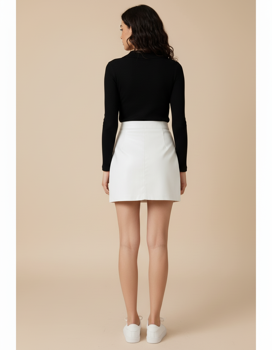 Jupe Cuir Blanche