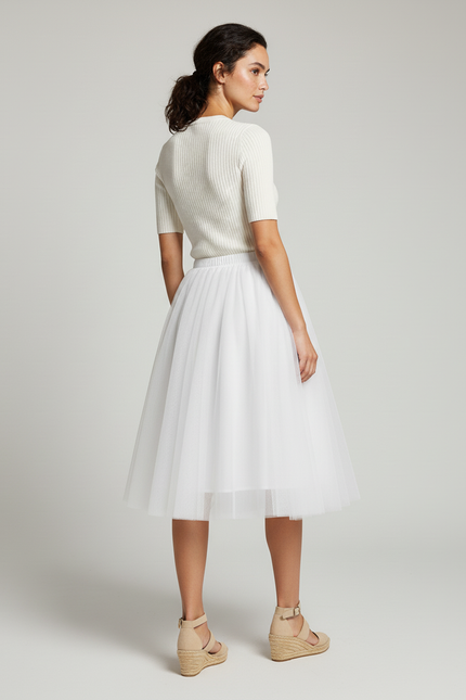 Jupe Blanche Tulle Volumineuse Chic