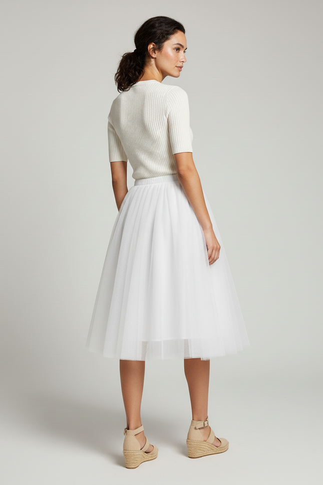 Jupe Blanche Tulle Volumineuse Chic