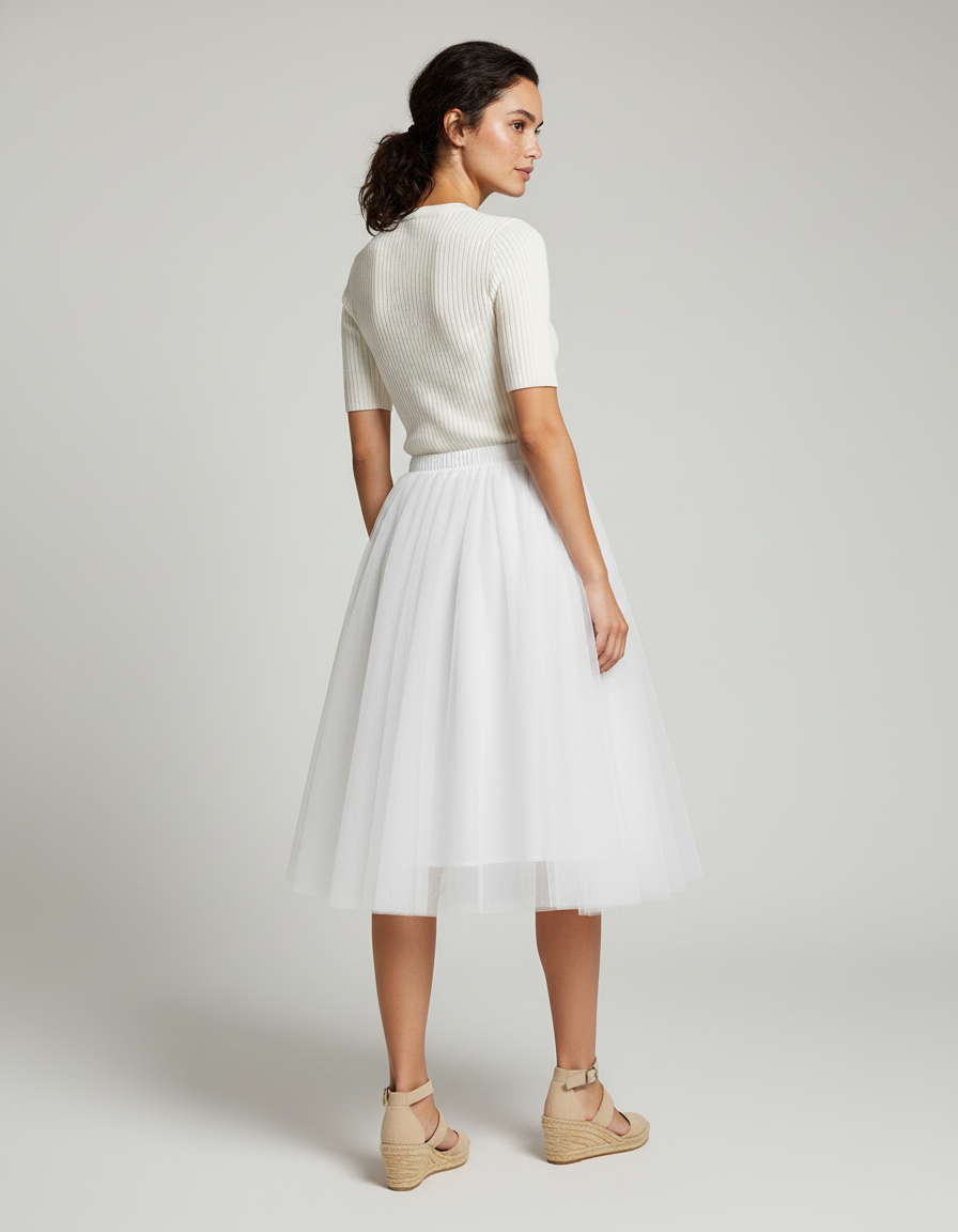 Jupe Blanche Tulle Volumineuse Chic