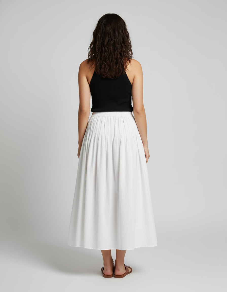 Jupe Longue Blanche Lin
