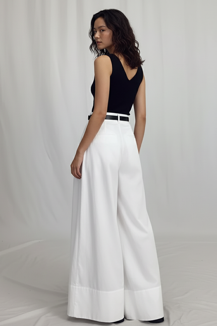 Jupe Blanche Longue Taille Haute Fluide