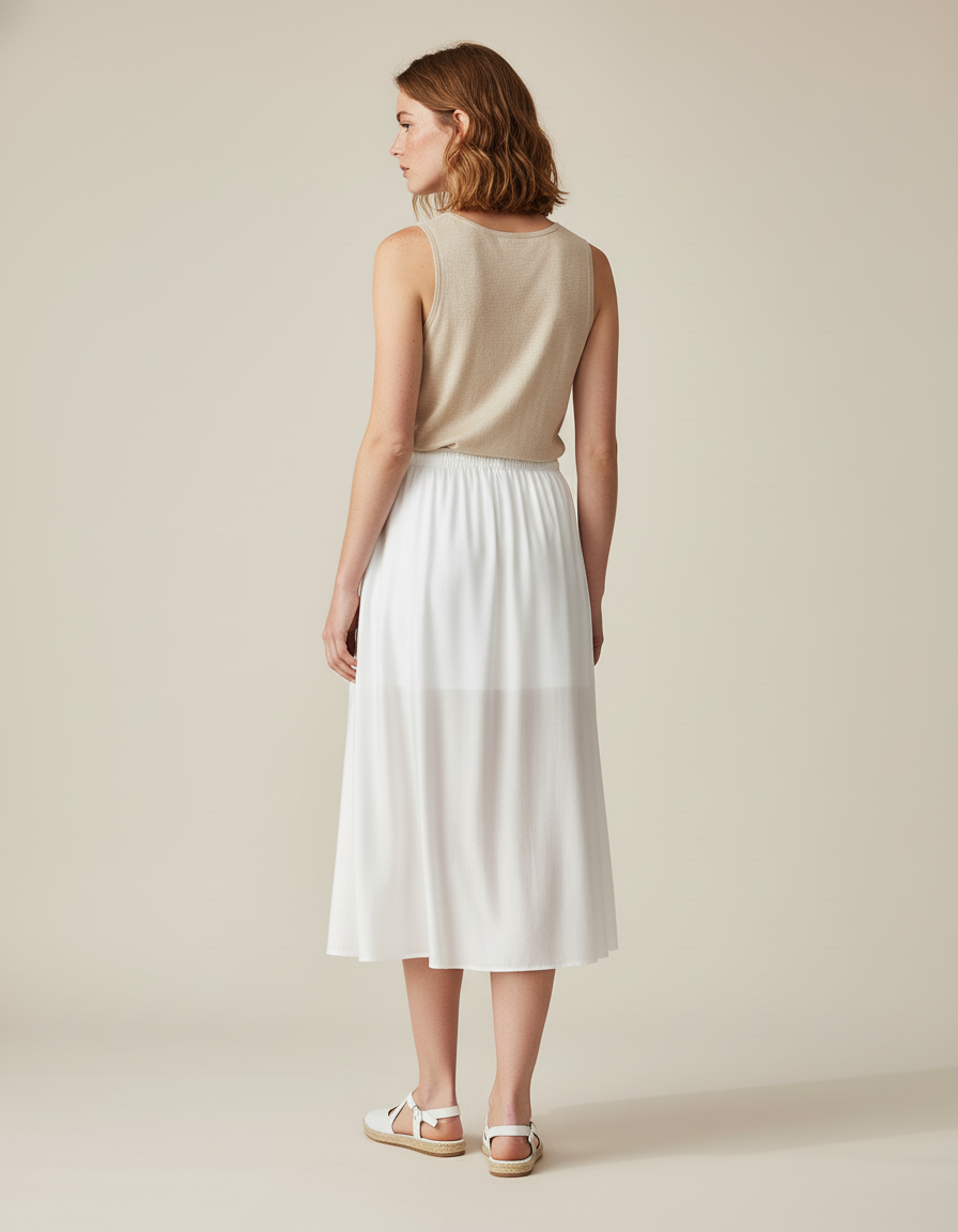 Jupe Longue Lin Blanche