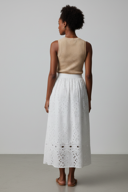 Jupe Blanche Broderie Anglaise Élégante