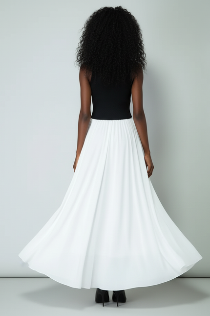 Jupe Blanche Longue Fluide Élégante