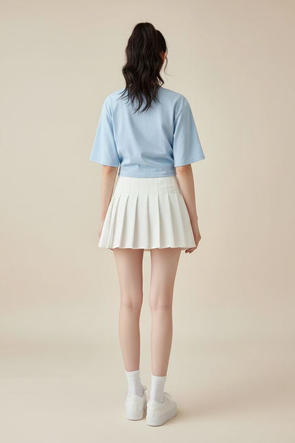 Jupe Plissée Blanche Courte