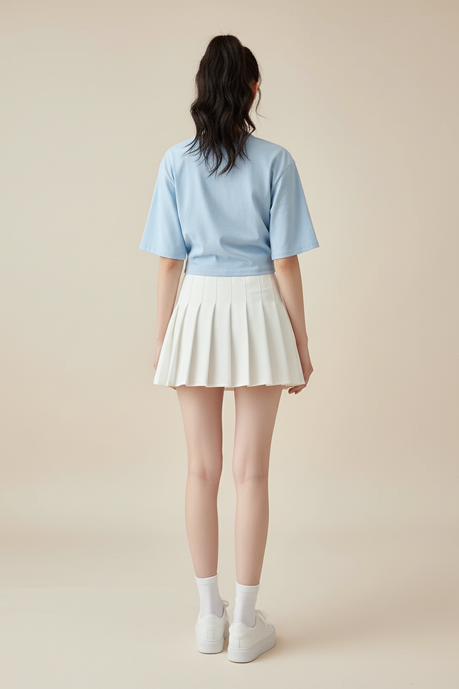 Jupe Plissée Blanche Courte