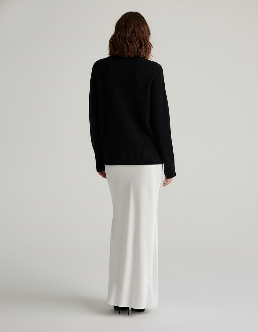 Jupe Blanche Satin Coupe Sirène Élégante