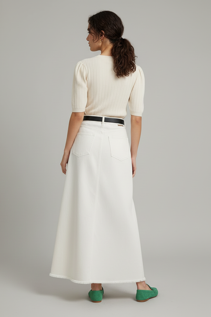 Jupe Longue Jean Blanche