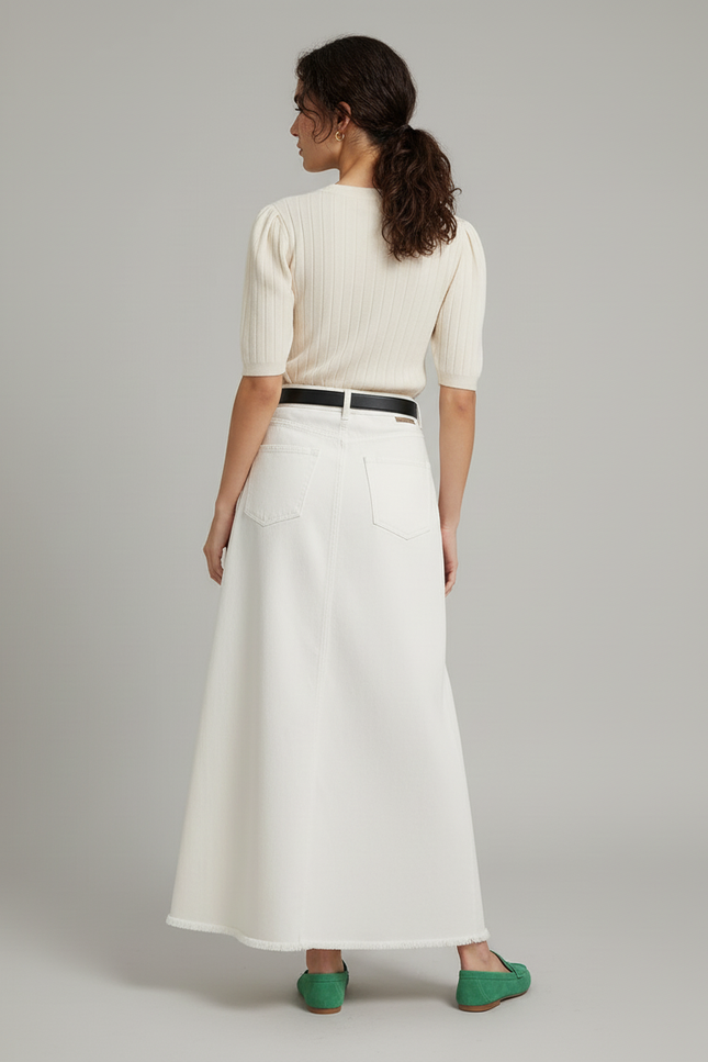 Jupe Longue Jean Blanche
