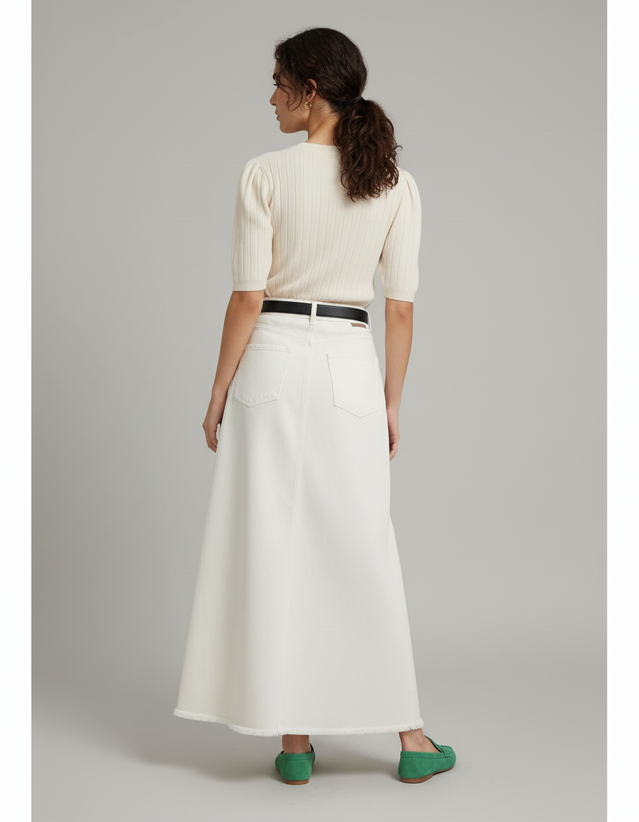 Jupe Longue Jean Blanche