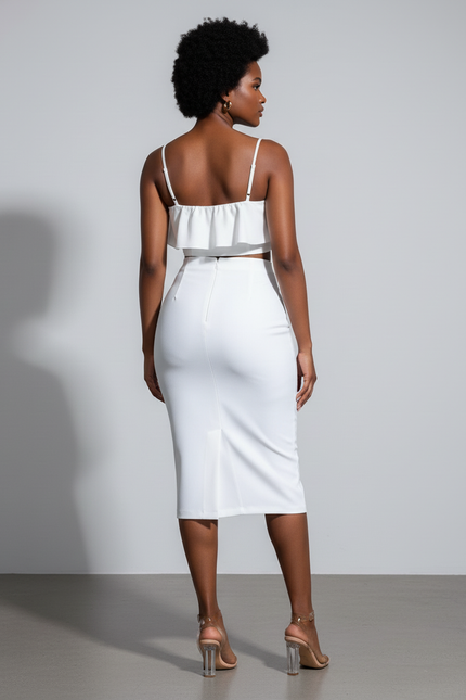 Jupe Crayon Taille Haute Blanche