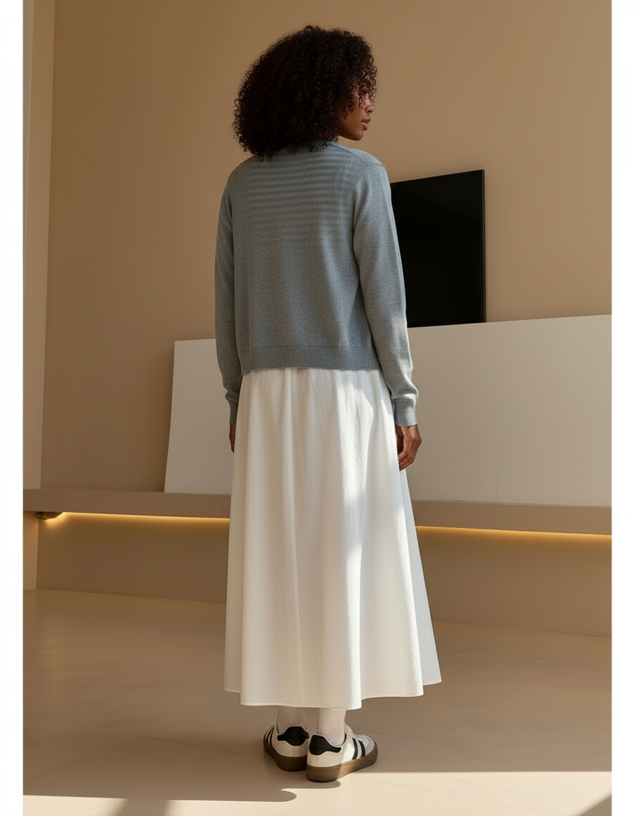 Jupe Longue Popeline Blanche