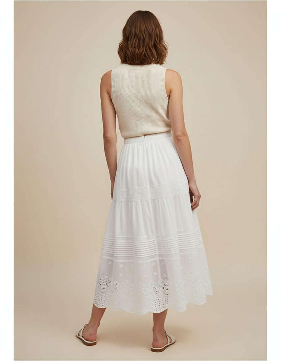 Jupe Blanche Lin Coton