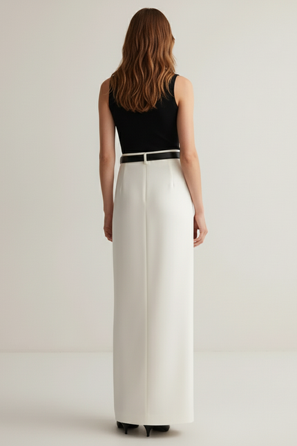 Jupe Blanche Droite Longue Élégante