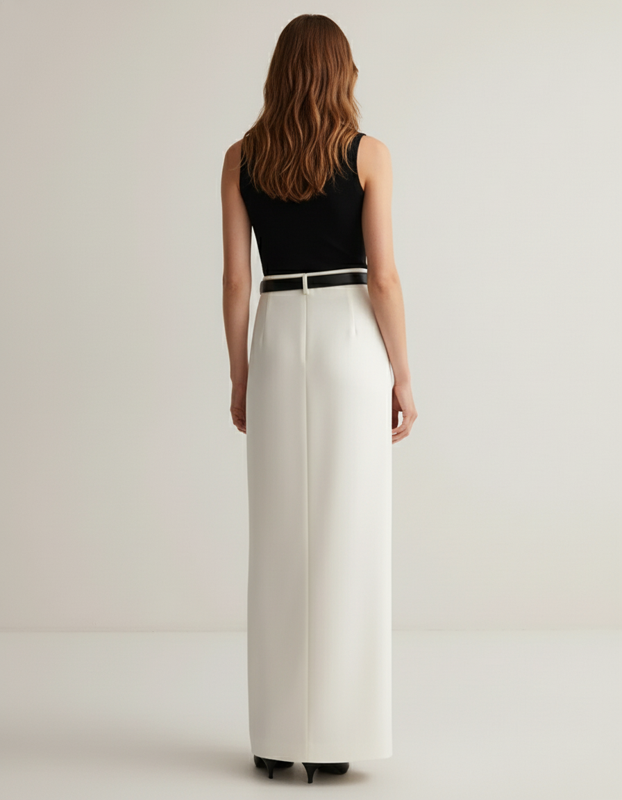 Jupe Blanche Droite Longue Élégante