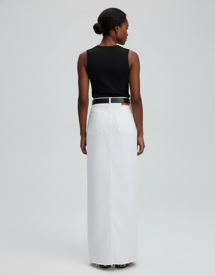 Jupe Droite Blanche Coton
