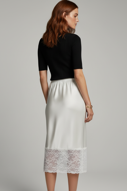 Jupe Crayon Dentelle Blanche