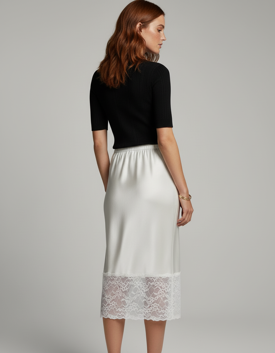 Jupe Crayon Dentelle Blanche
