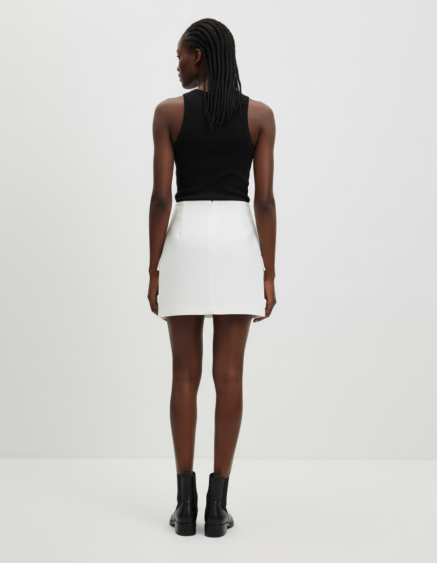 Jupe Cargo Blanche