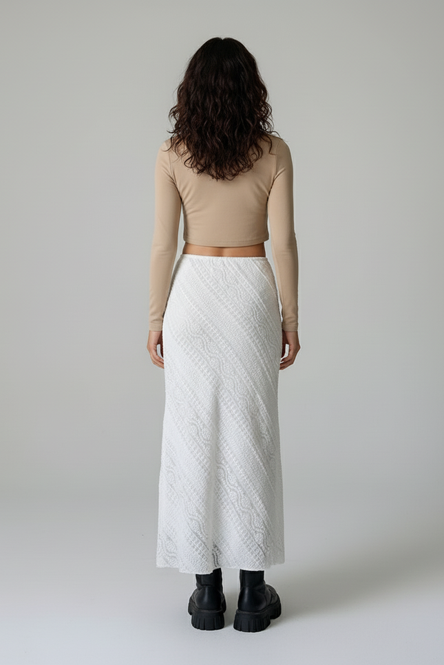 Jupe Dentelle Blanche Longue