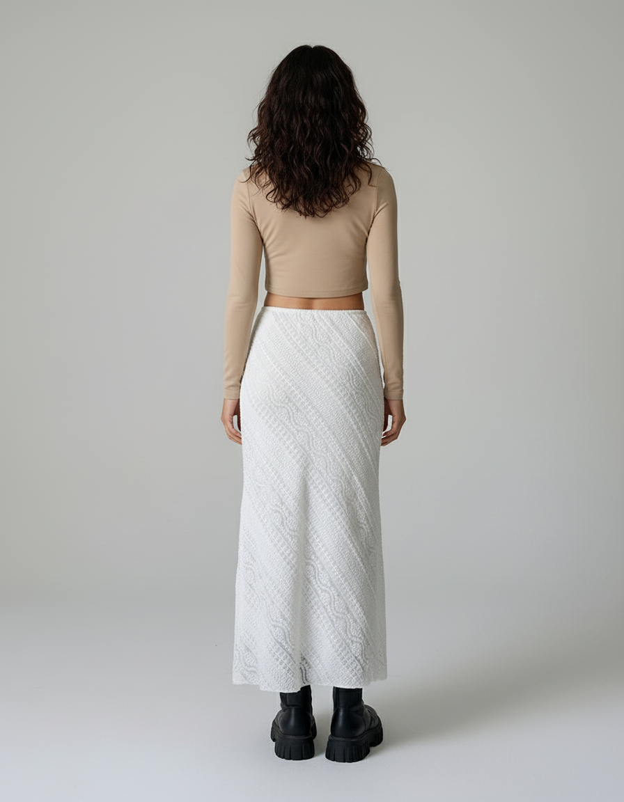 Jupe Dentelle Blanche Longue