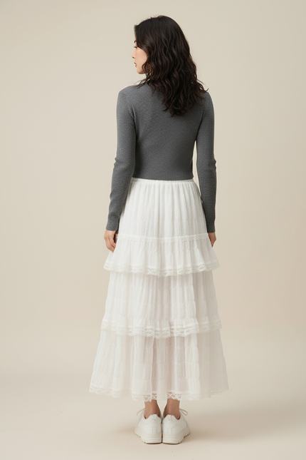 Jupe A Volants Blanche