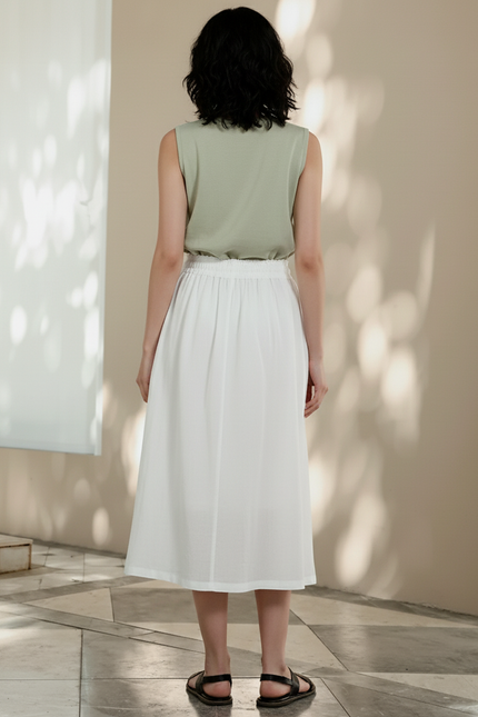 Jupe Longue Blanche En Lin