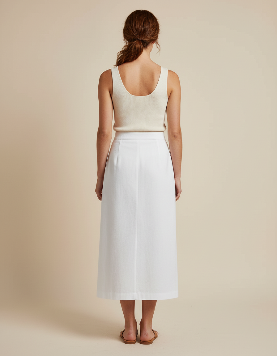 Jupe Blanche Boutonnée