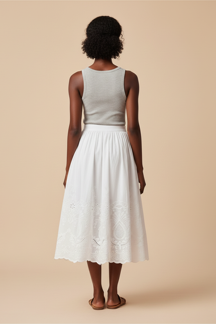 Jupe Longue Blanche Broderie Anglaise