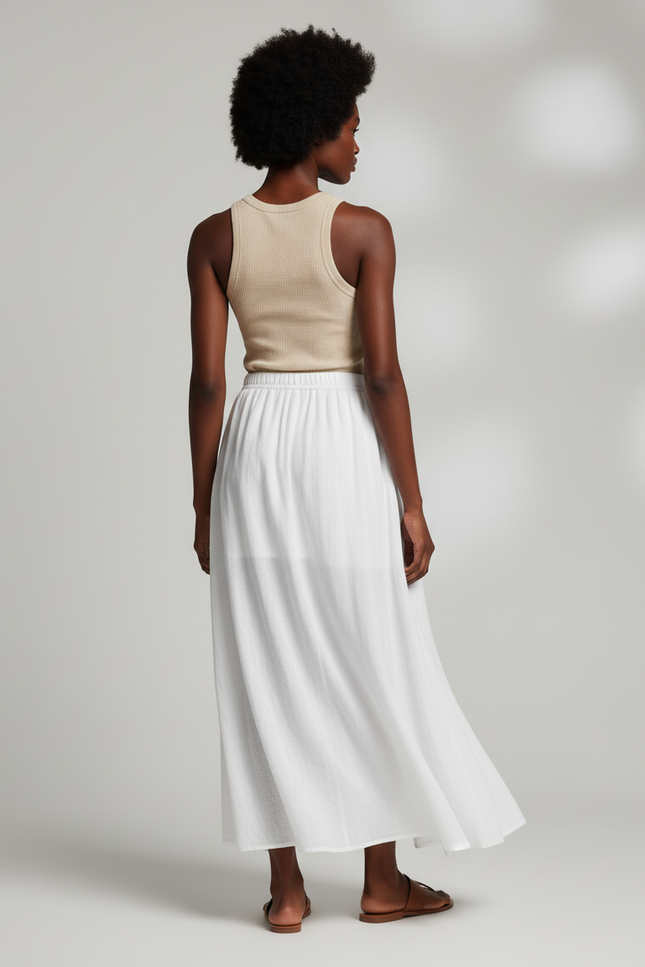 Jupe Longue Blanche Coton