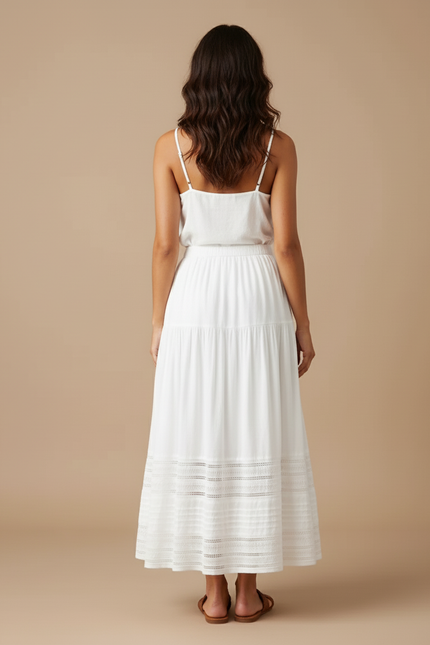 Jupe Gaze De Coton Blanche