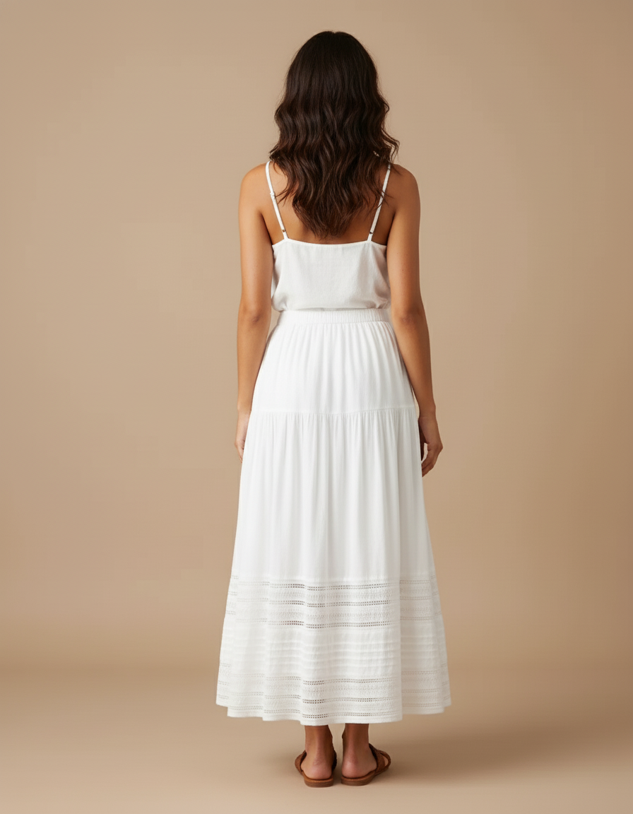 Jupe Gaze De Coton Blanche