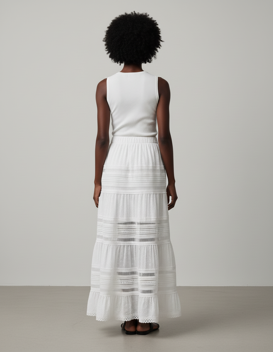 Jupe Broderie Anglaise Blanche