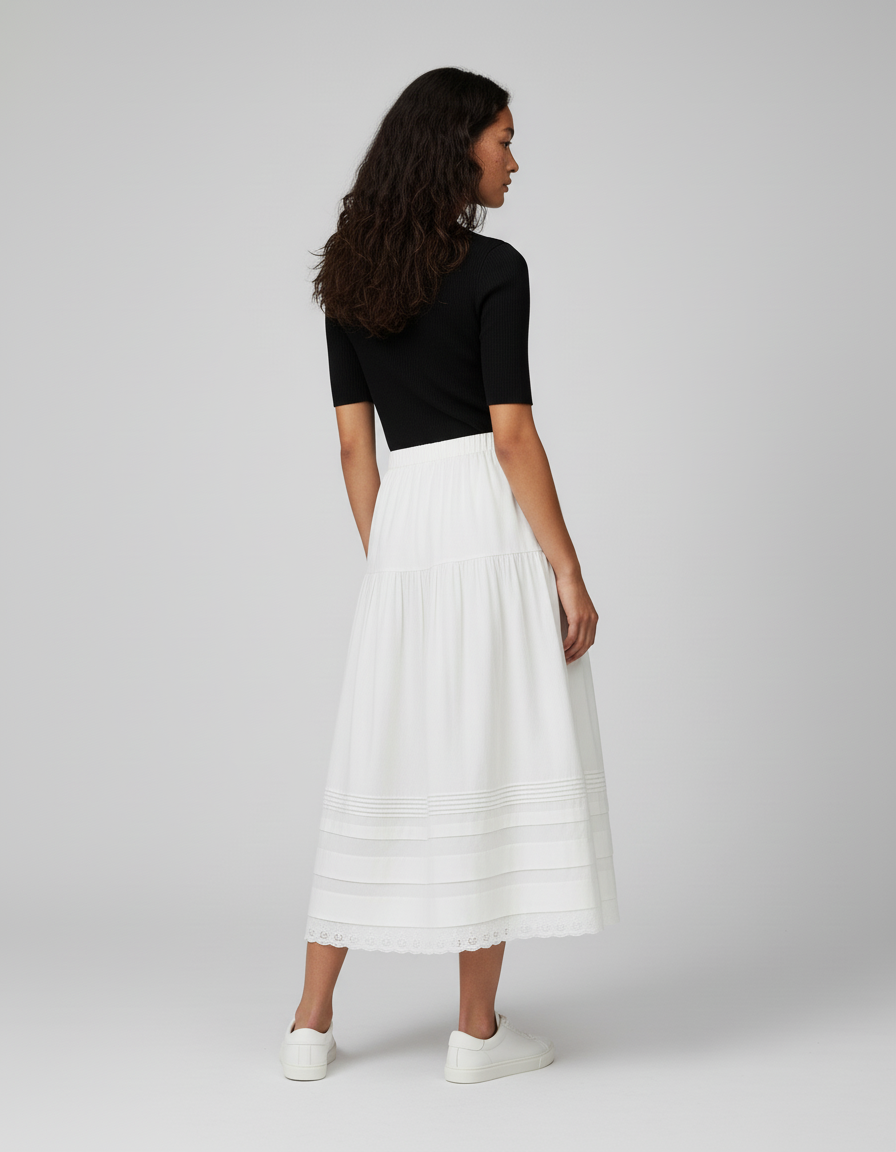 Jupe Longue Coton Blanche