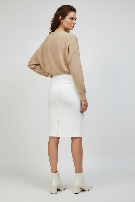 Jupe Droite Blanche Femme