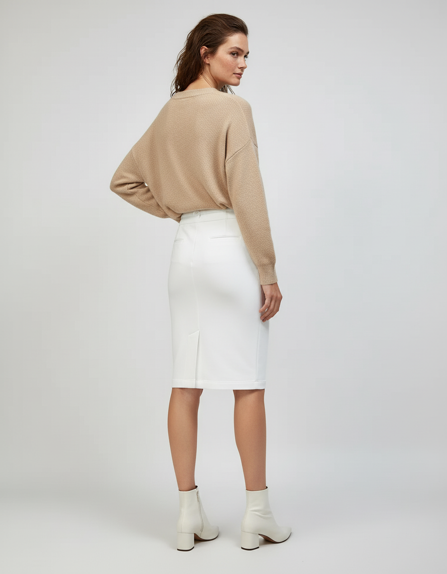 Jupe Droite Blanche Femme
