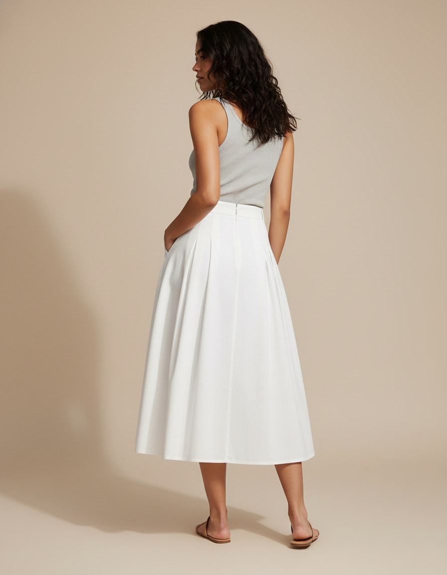 Jupe Corolle Blanche