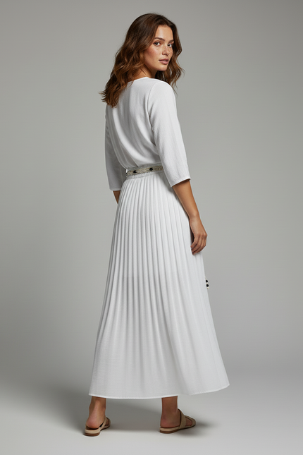 Jupe Plissée Longue Blanche