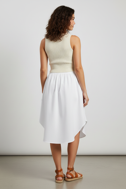 Jupe Blanche Asymétrique Fluide Décontractée